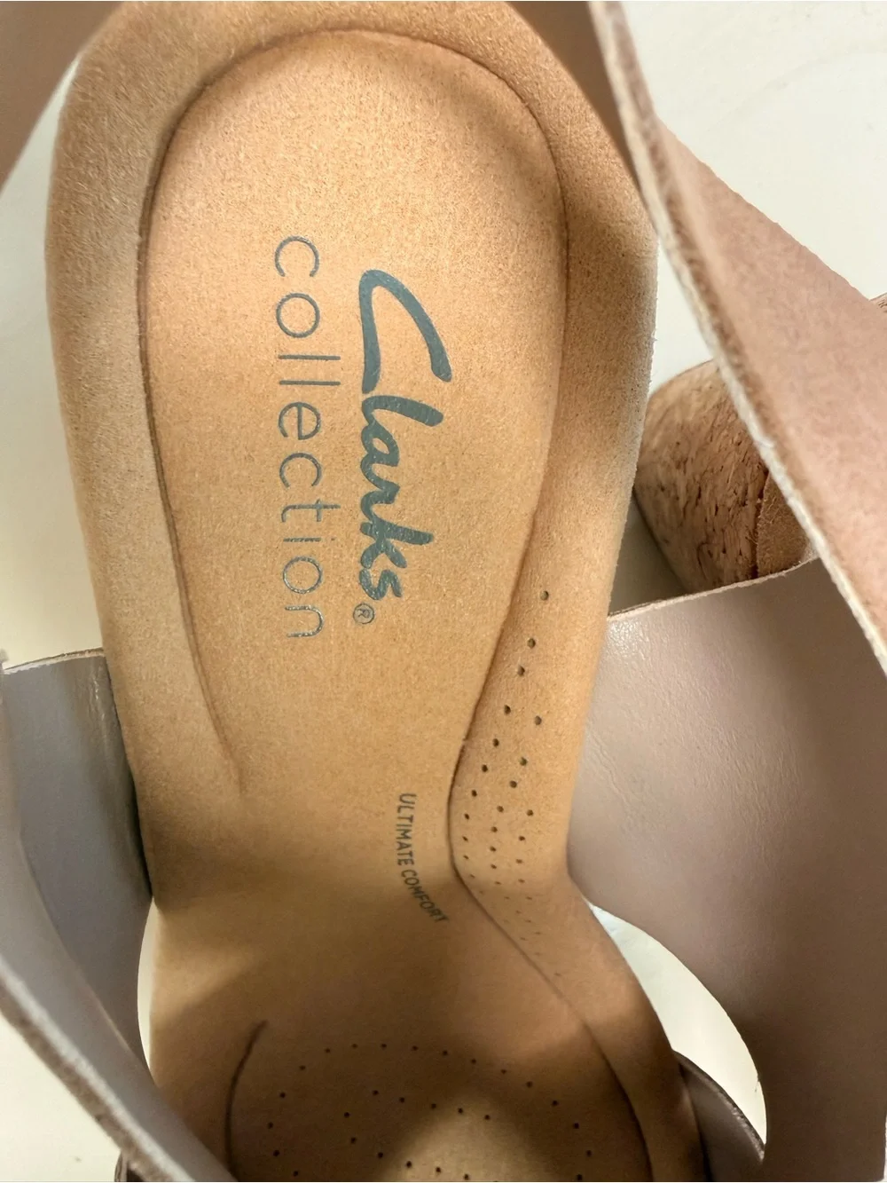 Clarks Brown Cork Wedge Sandals
